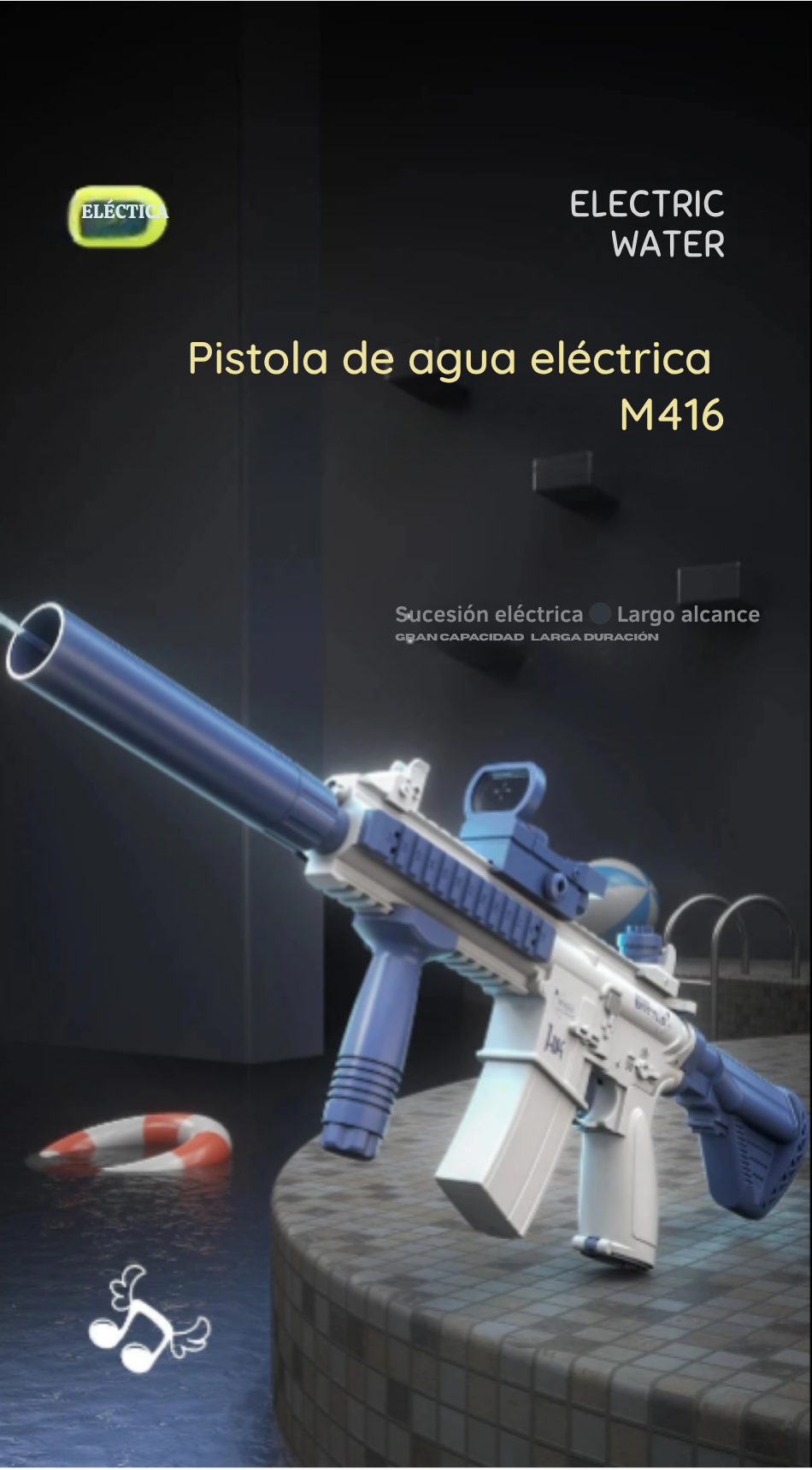 Pistola de Agua Eléctrica M416
