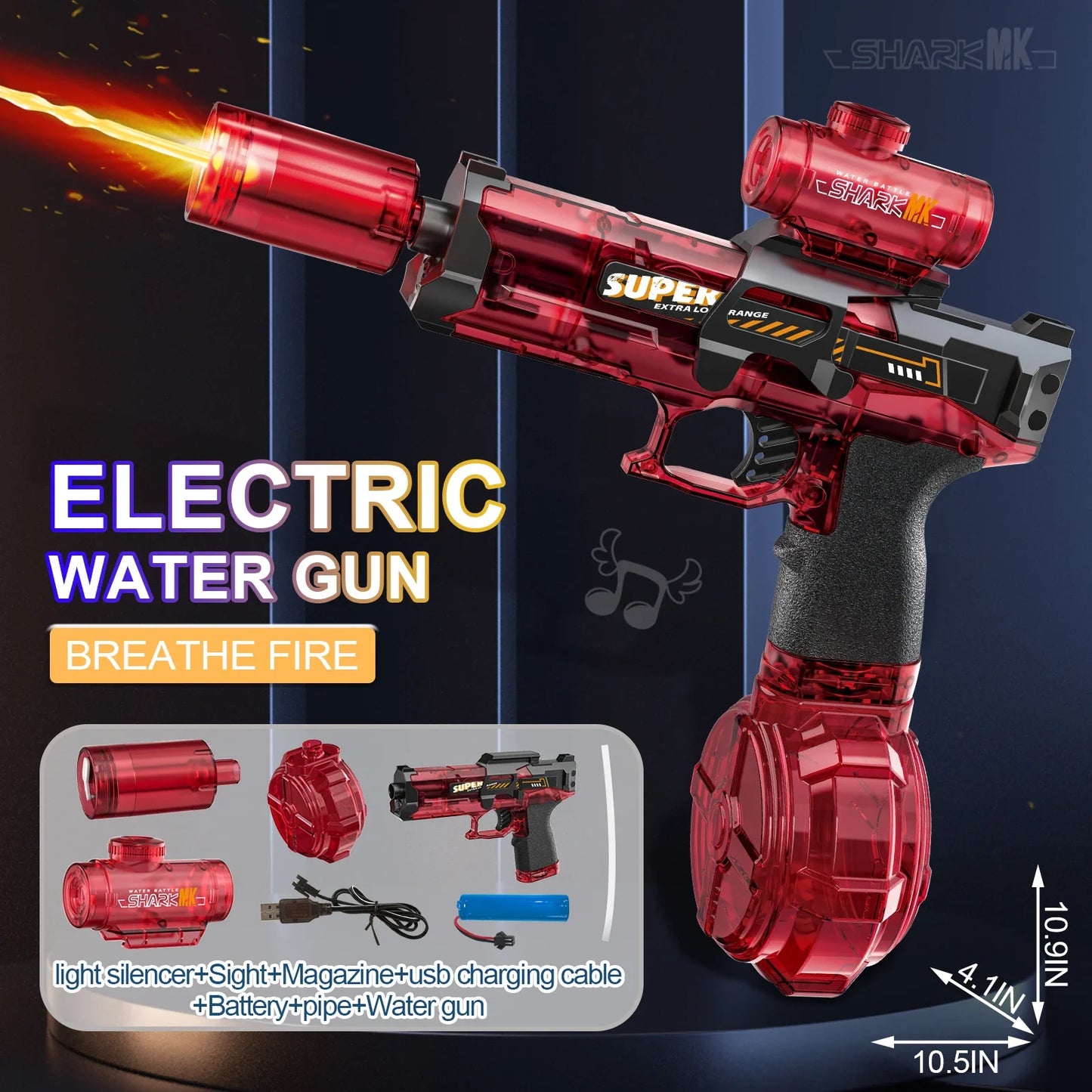 Pistola de Agua Eléctrica LED