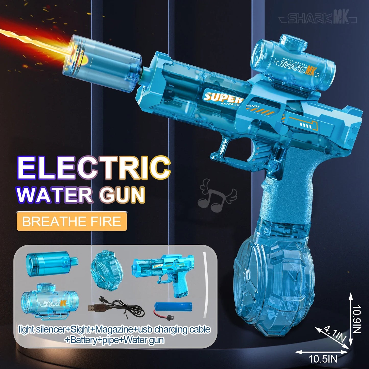 Pistola de Agua Eléctrica LED